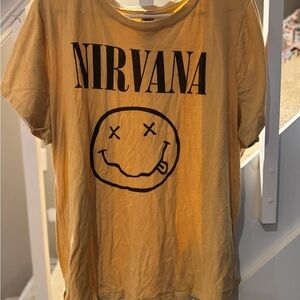 Torrid Nirvana Smiley Face Tee in Mustard